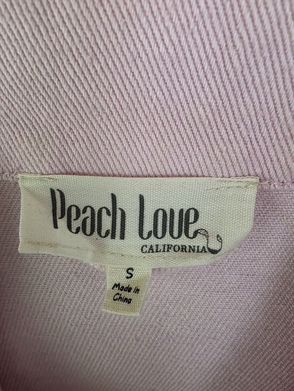 Peach Love PINK Rhinestone Star Jean jacket Small - Picture 8 of 10